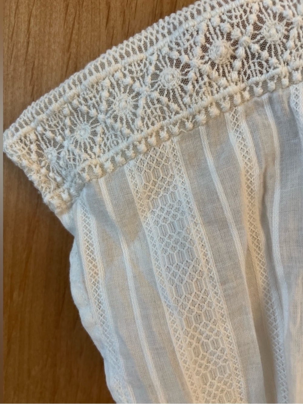SUNDANCE Ivory Lace Button Front Peplum Blouse Size M - Picture 4 of 10